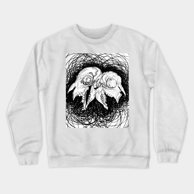 Double Headed Sheep's Skull Crewneck Sweatshirt by Art of V. Cook